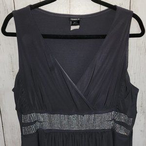 Gray Tank with Glitter Belt
